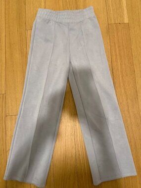 EUC grey flare pleated fleece pants